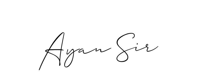 Also You can easily find your signature by using the search form. We will create Ayan Sir name handwritten signature images for you free of cost using Allison_Script sign style. Ayan Sir signature style 2 images and pictures png