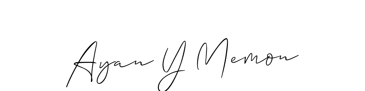 It looks lik you need a new signature style for name Ayan Y Memon. Design unique handwritten (Allison_Script) signature with our free signature maker in just a few clicks. Ayan Y Memon signature style 2 images and pictures png