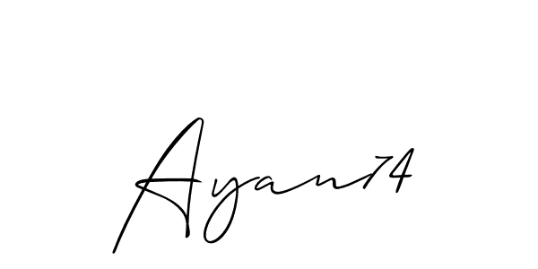 Make a short Ayan74 signature style. Manage your documents anywhere anytime using Allison_Script. Create and add eSignatures, submit forms, share and send files easily. Ayan74 signature style 2 images and pictures png