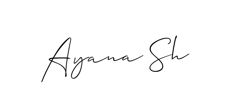 How to Draw Ayana Sh signature style? Allison_Script is a latest design signature styles for name Ayana Sh. Ayana Sh signature style 2 images and pictures png