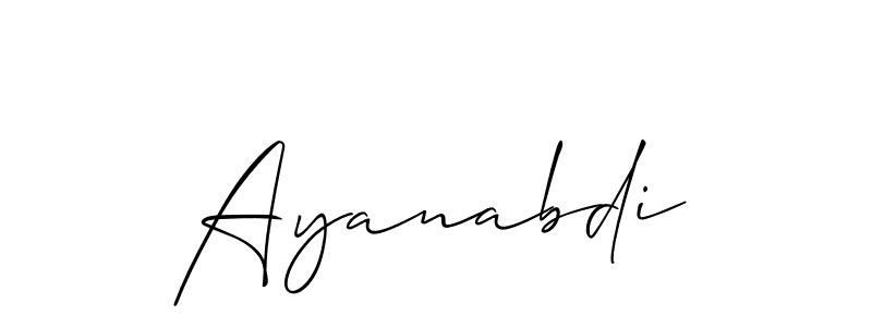 It looks lik you need a new signature style for name Ayanabdi. Design unique handwritten (Allison_Script) signature with our free signature maker in just a few clicks. Ayanabdi signature style 2 images and pictures png
