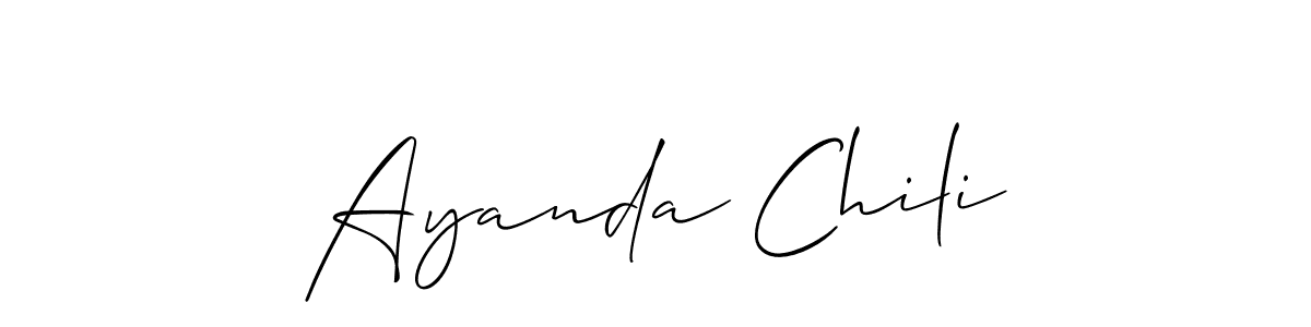 How to make Ayanda Chili name signature. Use Allison_Script style for creating short signs online. This is the latest handwritten sign. Ayanda Chili signature style 2 images and pictures png