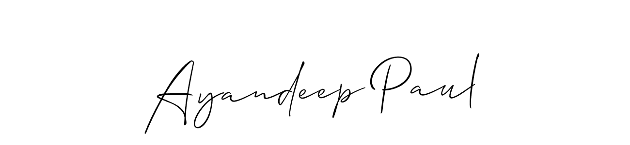 It looks lik you need a new signature style for name Ayandeep Paul. Design unique handwritten (Allison_Script) signature with our free signature maker in just a few clicks. Ayandeep Paul signature style 2 images and pictures png