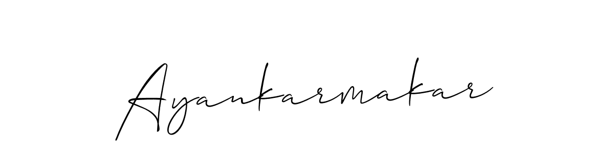 Use a signature maker to create a handwritten signature online. With this signature software, you can design (Allison_Script) your own signature for name Ayankarmakar. Ayankarmakar signature style 2 images and pictures png