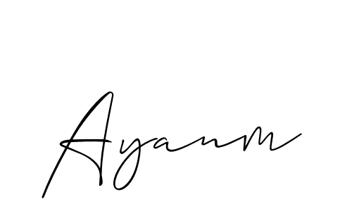 Best and Professional Signature Style for Ayanm. Allison_Script Best Signature Style Collection. Ayanm signature style 2 images and pictures png