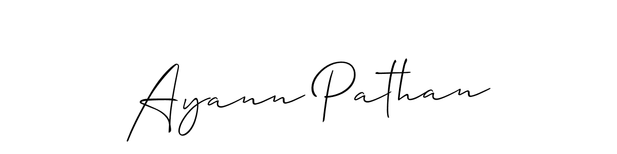Create a beautiful signature design for name Ayann Pathan. With this signature (Allison_Script) fonts, you can make a handwritten signature for free. Ayann Pathan signature style 2 images and pictures png