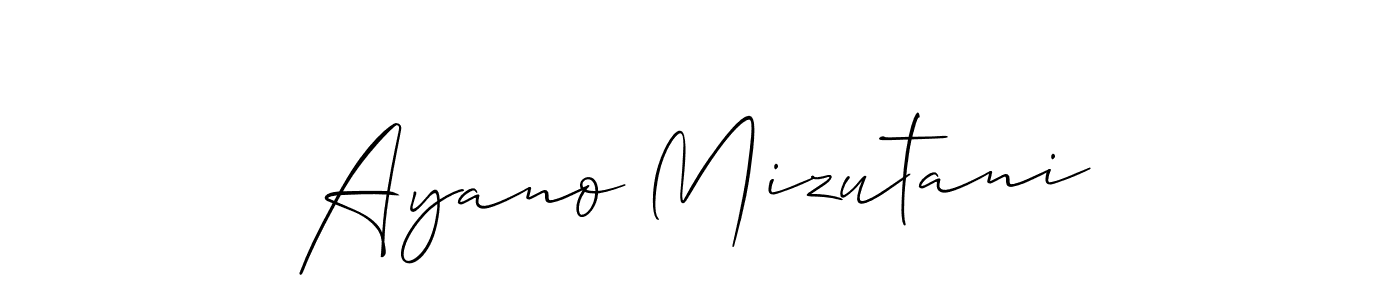 Use a signature maker to create a handwritten signature online. With this signature software, you can design (Allison_Script) your own signature for name Ayano Mizutani. Ayano Mizutani signature style 2 images and pictures png