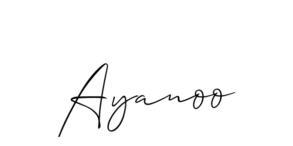 Also we have Ayanoo name is the best signature style. Create professional handwritten signature collection using Allison_Script autograph style. Ayanoo signature style 2 images and pictures png