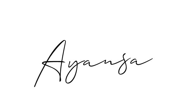 Make a beautiful signature design for name Ayansa. With this signature (Allison_Script) style, you can create a handwritten signature for free. Ayansa signature style 2 images and pictures png
