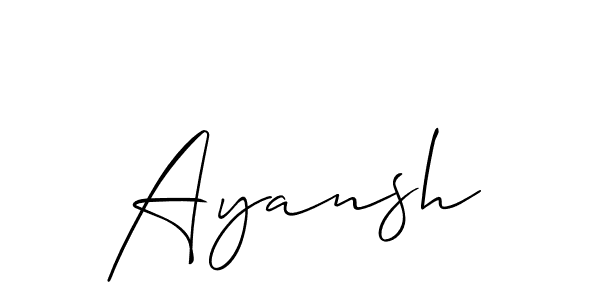 Allison_Script is a professional signature style that is perfect for those who want to add a touch of class to their signature. It is also a great choice for those who want to make their signature more unique. Get Ayansh name to fancy signature for free. Ayansh signature style 2 images and pictures png