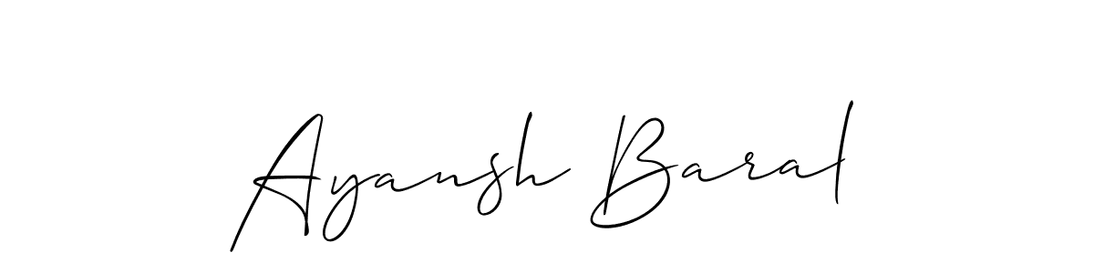 Create a beautiful signature design for name Ayansh Baral. With this signature (Allison_Script) fonts, you can make a handwritten signature for free. Ayansh Baral signature style 2 images and pictures png