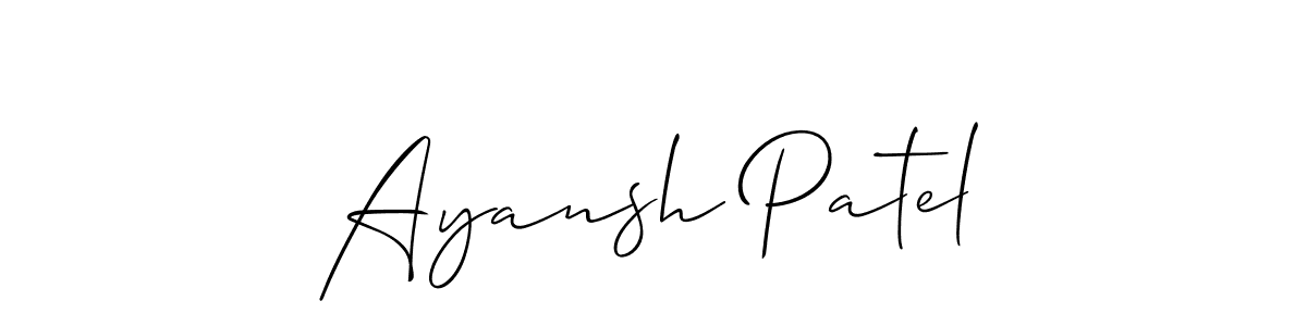 Also You can easily find your signature by using the search form. We will create Ayansh Patel name handwritten signature images for you free of cost using Allison_Script sign style. Ayansh Patel signature style 2 images and pictures png
