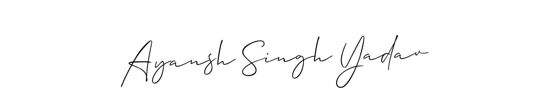 The best way (Allison_Script) to make a short signature is to pick only two or three words in your name. The name Ayansh Singh Yadav include a total of six letters. For converting this name. Ayansh Singh Yadav signature style 2 images and pictures png