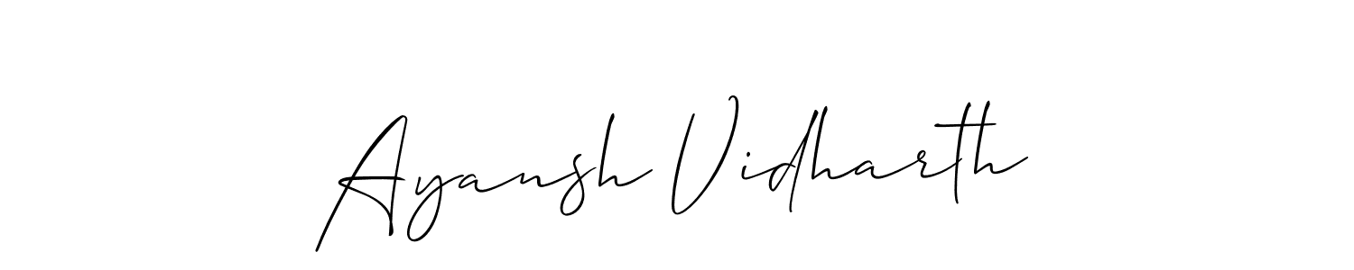 This is the best signature style for the Ayansh Vidharth name. Also you like these signature font (Allison_Script). Mix name signature. Ayansh Vidharth signature style 2 images and pictures png