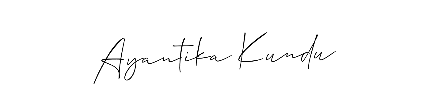 Similarly Allison_Script is the best handwritten signature design. Signature creator online .You can use it as an online autograph creator for name Ayantika Kundu. Ayantika Kundu signature style 2 images and pictures png