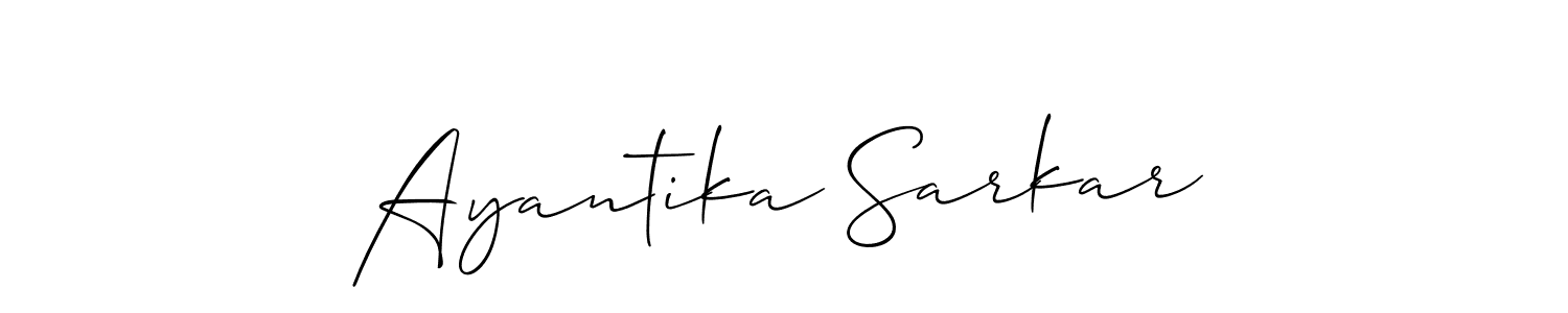 It looks lik you need a new signature style for name Ayantika Sarkar. Design unique handwritten (Allison_Script) signature with our free signature maker in just a few clicks. Ayantika Sarkar signature style 2 images and pictures png