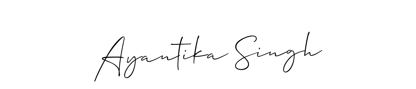 How to make Ayantika Singh name signature. Use Allison_Script style for creating short signs online. This is the latest handwritten sign. Ayantika Singh signature style 2 images and pictures png