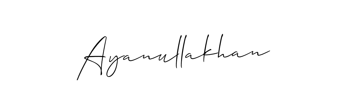 Also we have Ayanullakhan name is the best signature style. Create professional handwritten signature collection using Allison_Script autograph style. Ayanullakhan signature style 2 images and pictures png