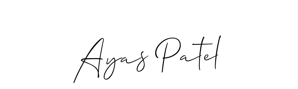 How to make Ayas Patel name signature. Use Allison_Script style for creating short signs online. This is the latest handwritten sign. Ayas Patel signature style 2 images and pictures png