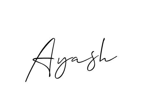 Make a beautiful signature design for name Ayash. With this signature (Allison_Script) style, you can create a handwritten signature for free. Ayash signature style 2 images and pictures png