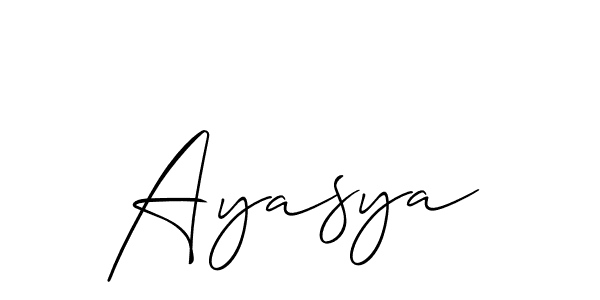 Similarly Allison_Script is the best handwritten signature design. Signature creator online .You can use it as an online autograph creator for name Ayasya. Ayasya signature style 2 images and pictures png