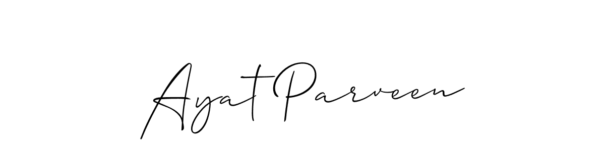 Also You can easily find your signature by using the search form. We will create Ayat Parveen name handwritten signature images for you free of cost using Allison_Script sign style. Ayat Parveen signature style 2 images and pictures png