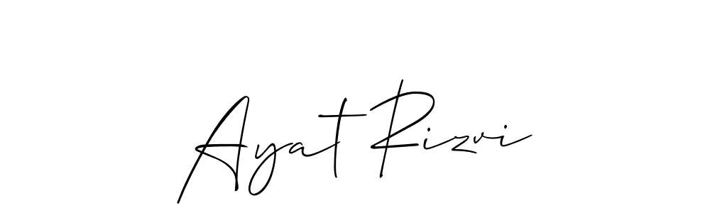 How to make Ayat Rizvi signature? Allison_Script is a professional autograph style. Create handwritten signature for Ayat Rizvi name. Ayat Rizvi signature style 2 images and pictures png