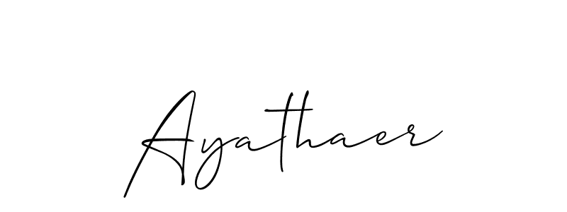 Ayathaer stylish signature style. Best Handwritten Sign (Allison_Script) for my name. Handwritten Signature Collection Ideas for my name Ayathaer. Ayathaer signature style 2 images and pictures png