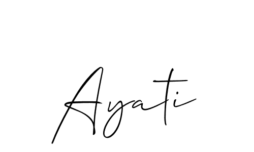 Make a beautiful signature design for name Ayati. With this signature (Allison_Script) style, you can create a handwritten signature for free. Ayati signature style 2 images and pictures png