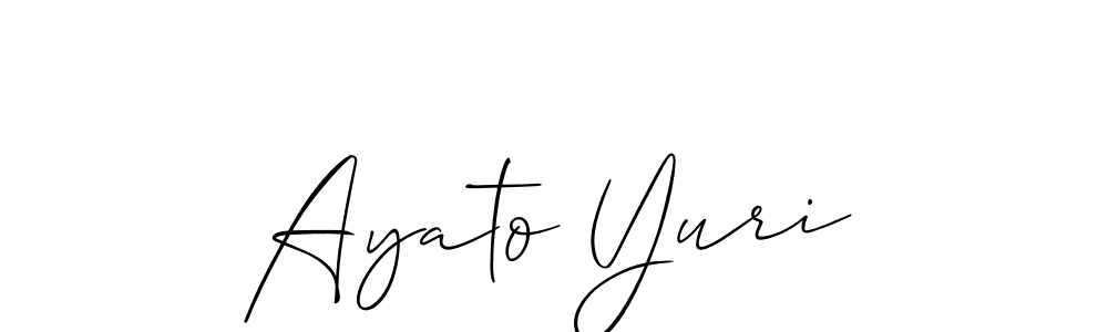 Ayato Yuri stylish signature style. Best Handwritten Sign (Allison_Script) for my name. Handwritten Signature Collection Ideas for my name Ayato Yuri. Ayato Yuri signature style 2 images and pictures png