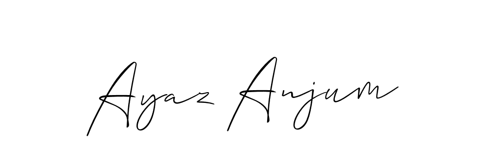 How to make Ayaz Anjum name signature. Use Allison_Script style for creating short signs online. This is the latest handwritten sign. Ayaz Anjum signature style 2 images and pictures png