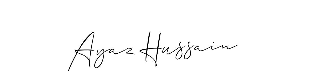 Make a beautiful signature design for name Ayaz Hussain. With this signature (Allison_Script) style, you can create a handwritten signature for free. Ayaz Hussain signature style 2 images and pictures png