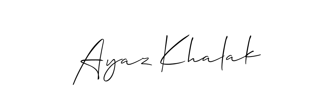 if you are searching for the best signature style for your name Ayaz Khalak. so please give up your signature search. here we have designed multiple signature styles  using Allison_Script. Ayaz Khalak signature style 2 images and pictures png