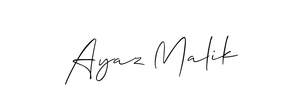 Create a beautiful signature design for name Ayaz Malik. With this signature (Allison_Script) fonts, you can make a handwritten signature for free. Ayaz Malik signature style 2 images and pictures png