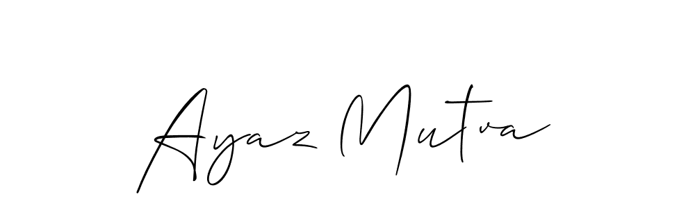 Allison_Script is a professional signature style that is perfect for those who want to add a touch of class to their signature. It is also a great choice for those who want to make their signature more unique. Get Ayaz Mutva name to fancy signature for free. Ayaz Mutva signature style 2 images and pictures png