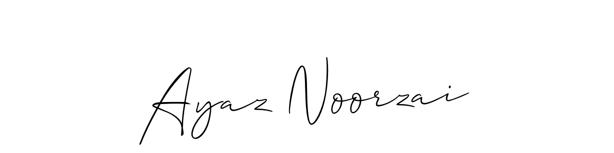 How to make Ayaz Noorzai name signature. Use Allison_Script style for creating short signs online. This is the latest handwritten sign. Ayaz Noorzai signature style 2 images and pictures png