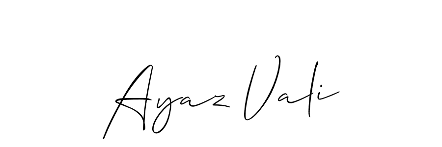 Allison_Script is a professional signature style that is perfect for those who want to add a touch of class to their signature. It is also a great choice for those who want to make their signature more unique. Get Ayaz Vali name to fancy signature for free. Ayaz Vali signature style 2 images and pictures png
