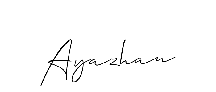 Design your own signature with our free online signature maker. With this signature software, you can create a handwritten (Allison_Script) signature for name Ayazhan. Ayazhan signature style 2 images and pictures png