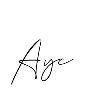 How to make Ayc signature? Allison_Script is a professional autograph style. Create handwritten signature for Ayc name. Ayc signature style 2 images and pictures png