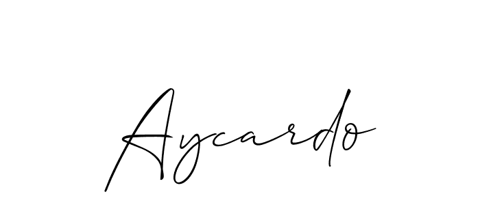 Make a beautiful signature design for name Aycardo. With this signature (Allison_Script) style, you can create a handwritten signature for free. Aycardo signature style 2 images and pictures png
