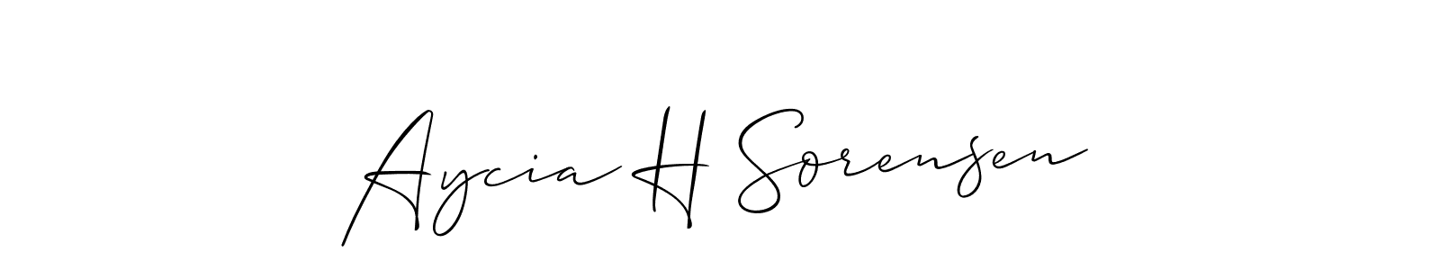 Use a signature maker to create a handwritten signature online. With this signature software, you can design (Allison_Script) your own signature for name Aycia H Sorensen. Aycia H Sorensen signature style 2 images and pictures png