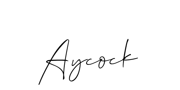 Also You can easily find your signature by using the search form. We will create Aycock name handwritten signature images for you free of cost using Allison_Script sign style. Aycock signature style 2 images and pictures png
