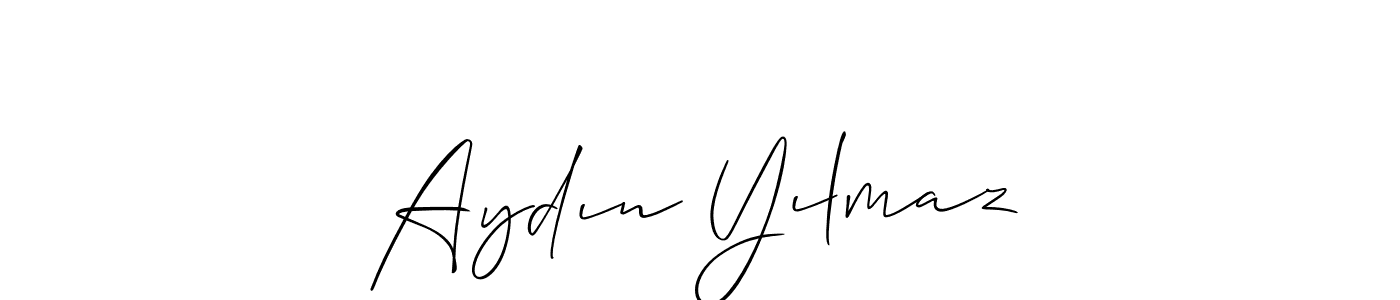 The best way (Allison_Script) to make a short signature is to pick only two or three words in your name. The name Aydın Yılmaz include a total of six letters. For converting this name. Aydın Yılmaz signature style 2 images and pictures png