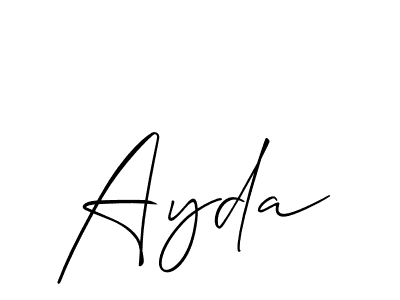 Ayda stylish signature style. Best Handwritten Sign (Allison_Script) for my name. Handwritten Signature Collection Ideas for my name Ayda. Ayda signature style 2 images and pictures png