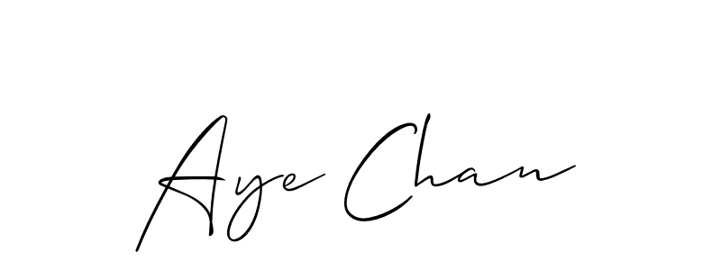 Make a beautiful signature design for name Aye Chan. With this signature (Allison_Script) style, you can create a handwritten signature for free. Aye Chan signature style 2 images and pictures png