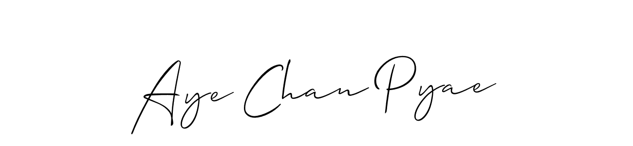 Make a beautiful signature design for name Aye Chan Pyae. With this signature (Allison_Script) style, you can create a handwritten signature for free. Aye Chan Pyae signature style 2 images and pictures png