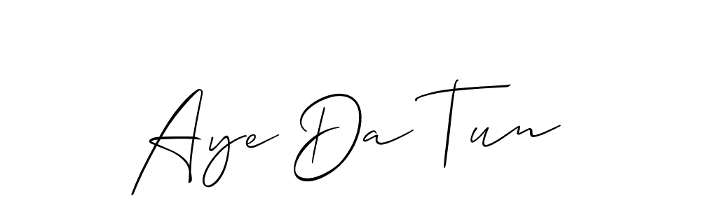 Aye Da Tun stylish signature style. Best Handwritten Sign (Allison_Script) for my name. Handwritten Signature Collection Ideas for my name Aye Da Tun. Aye Da Tun signature style 2 images and pictures png