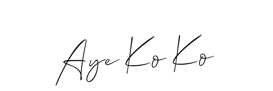 How to Draw Aye Ko Ko signature style? Allison_Script is a latest design signature styles for name Aye Ko Ko. Aye Ko Ko signature style 2 images and pictures png