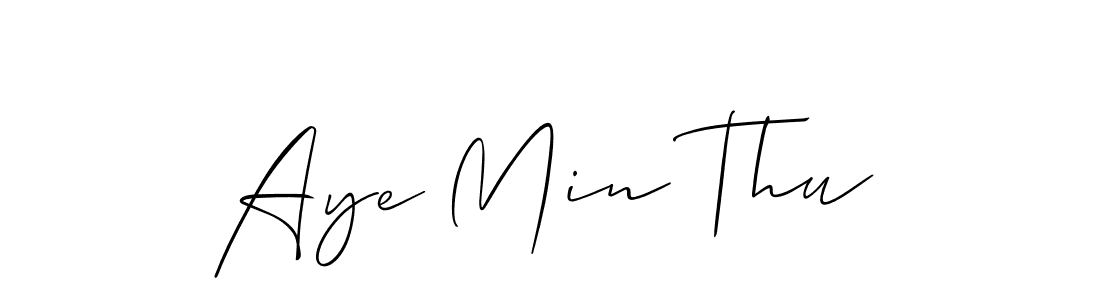 if you are searching for the best signature style for your name Aye Min Thu. so please give up your signature search. here we have designed multiple signature styles  using Allison_Script. Aye Min Thu signature style 2 images and pictures png