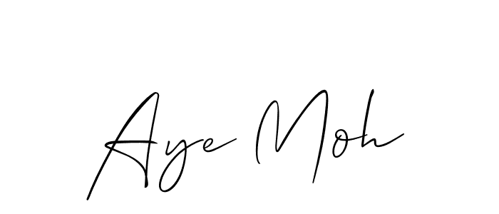 Use a signature maker to create a handwritten signature online. With this signature software, you can design (Allison_Script) your own signature for name Aye Moh. Aye Moh signature style 2 images and pictures png